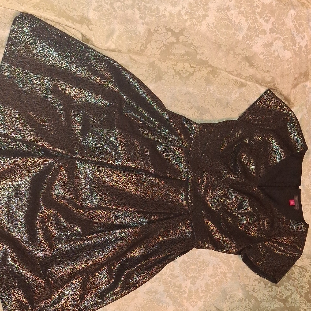 Vince Camuto Black and Gold Formal Dress